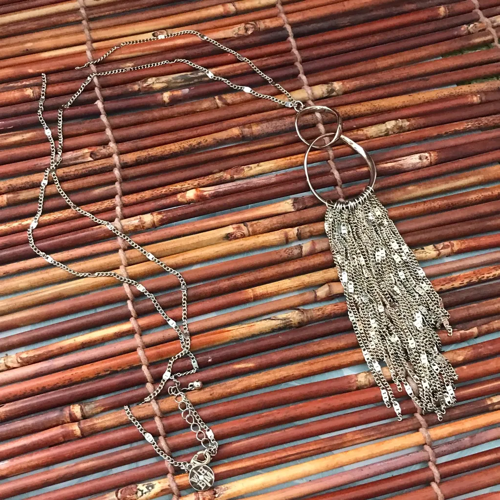 White House Black Market Unique Tassel Gold Tone Necklace - Image 6