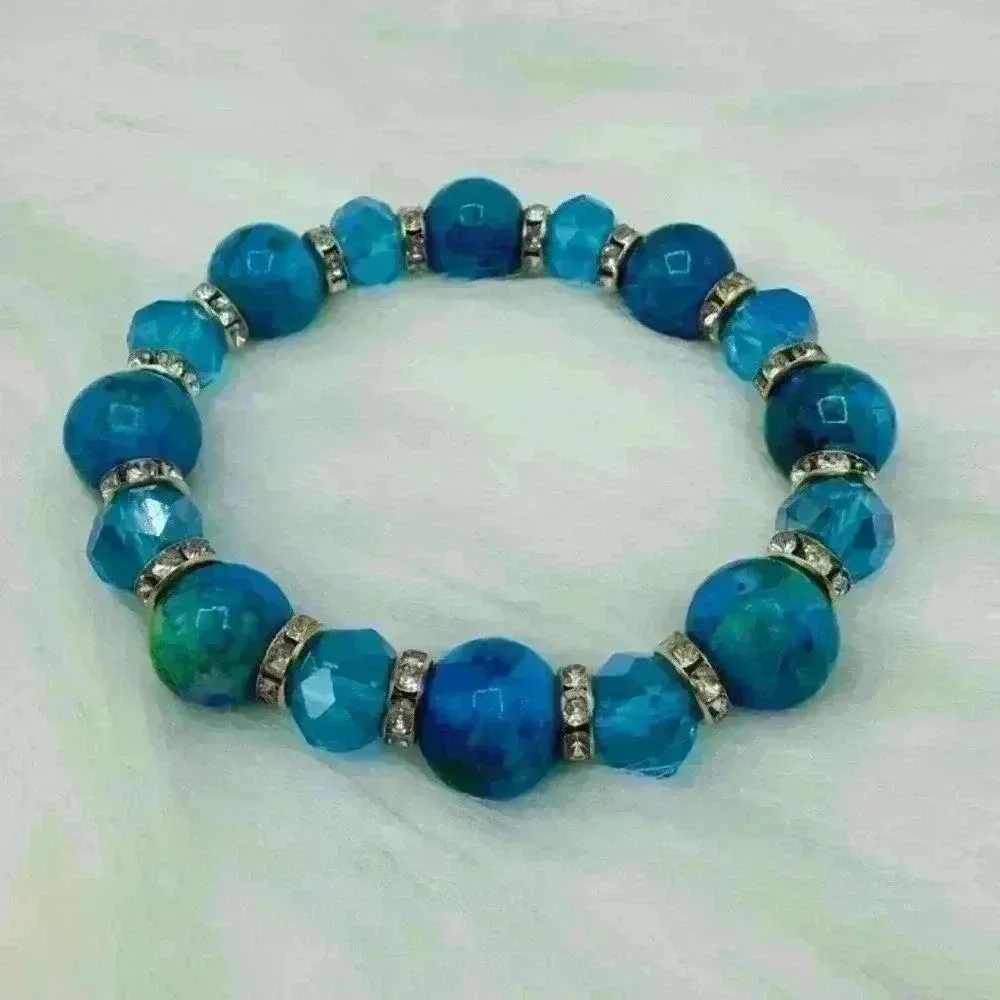 Blue Earth Beaded Bracelet - Image 4