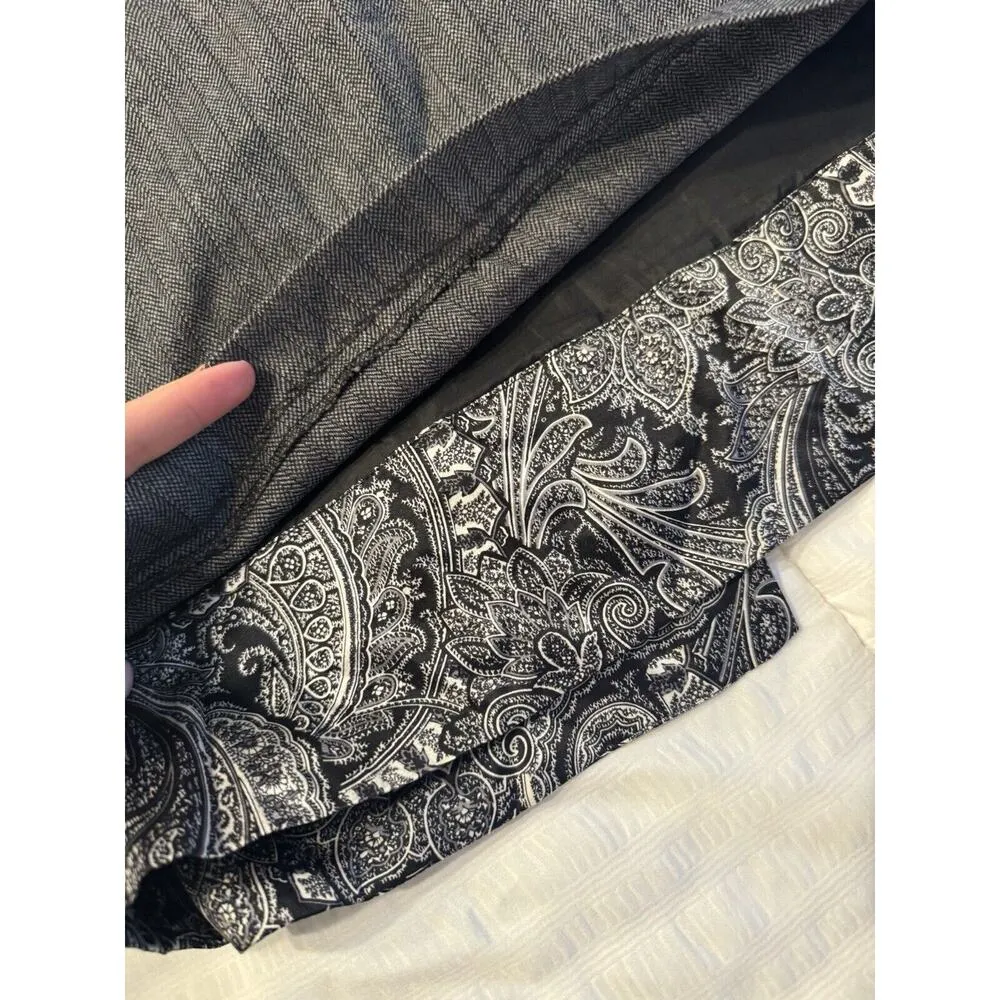 Harve Benard Pencil Skirt Gray Paisley 100% Wool 8 Petite Dark Academia - Image 2