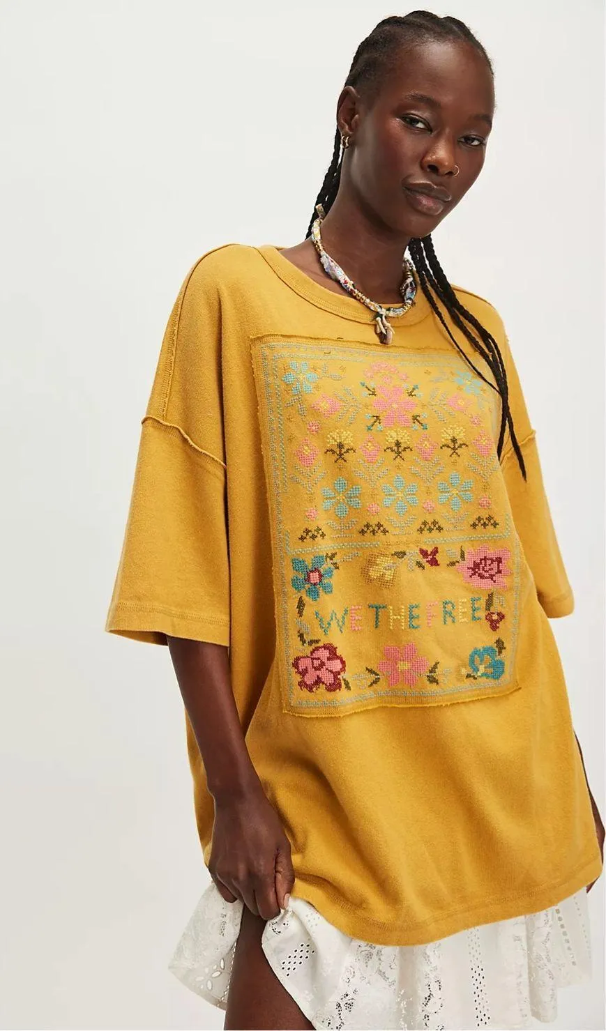Free People  Embroidered Tee - Image 2
