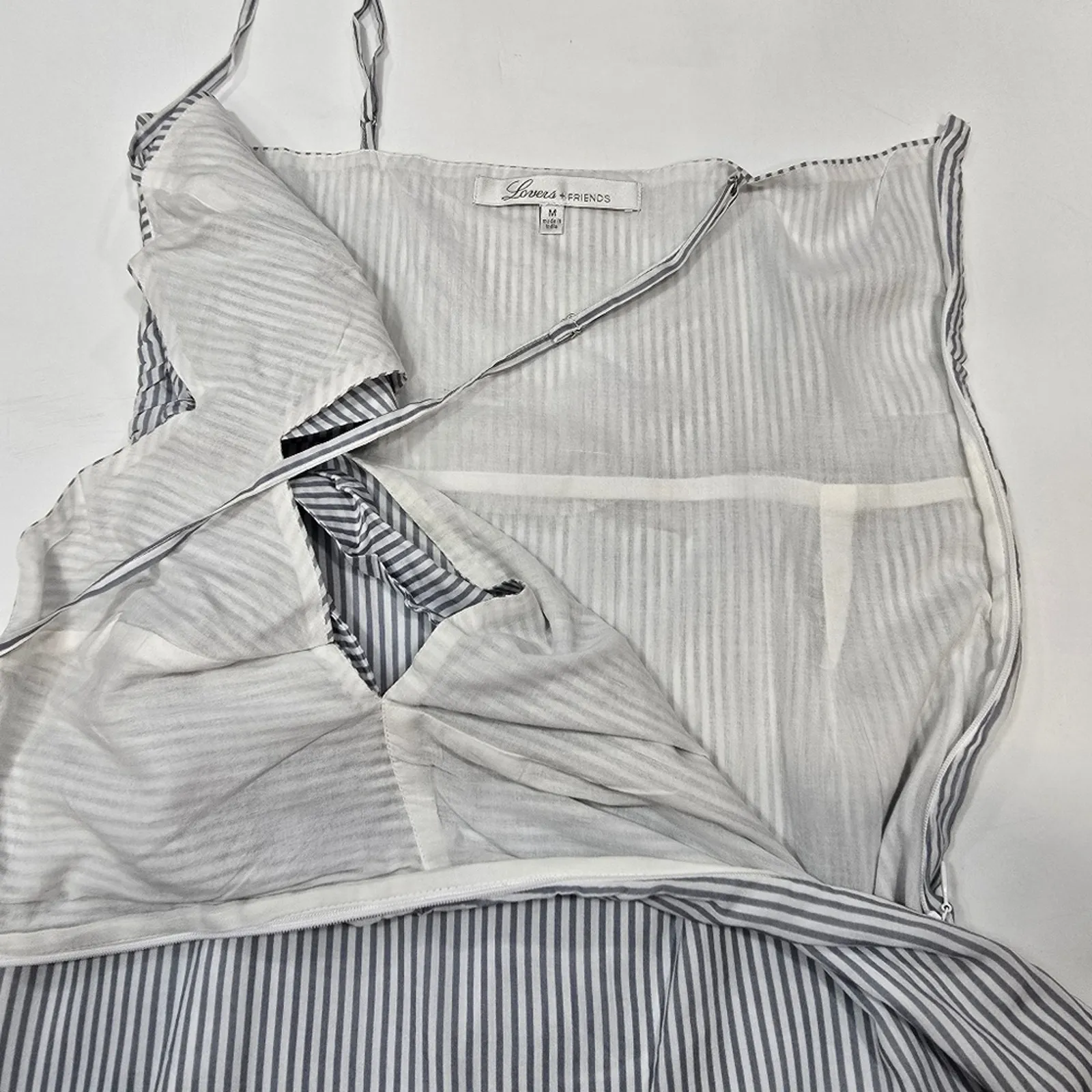 Lovers and Friends Lemon Lime Dress in Blue Jay Stripe Medium - Image 7