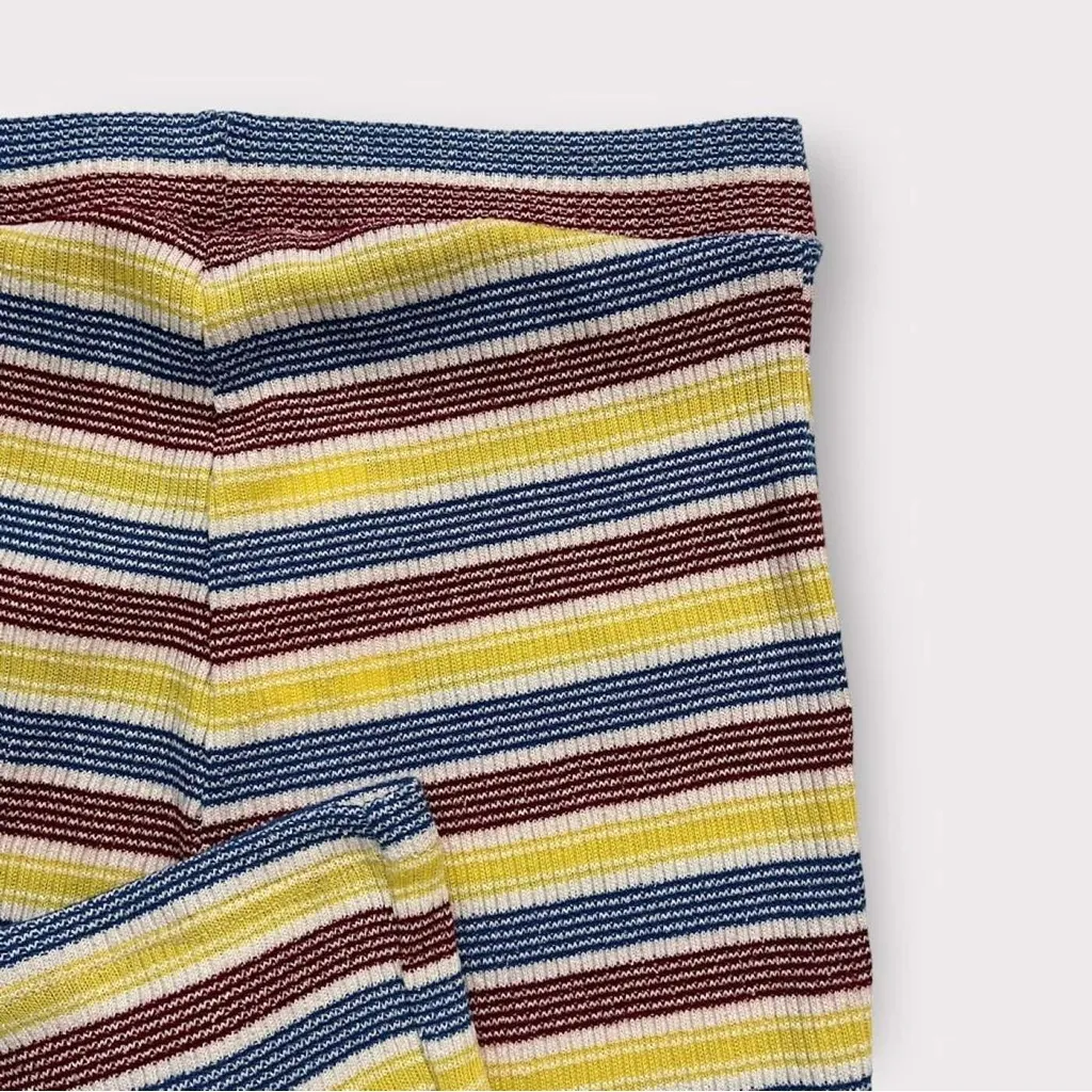 Zara Striped Ribbed Knit Pull On Flare Pants‎ - Image 6