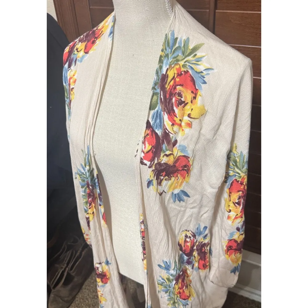 Bishop Street Apparel Womens Kimono Long duster Floral lightweight beachy one sz Size undefined - Image 2