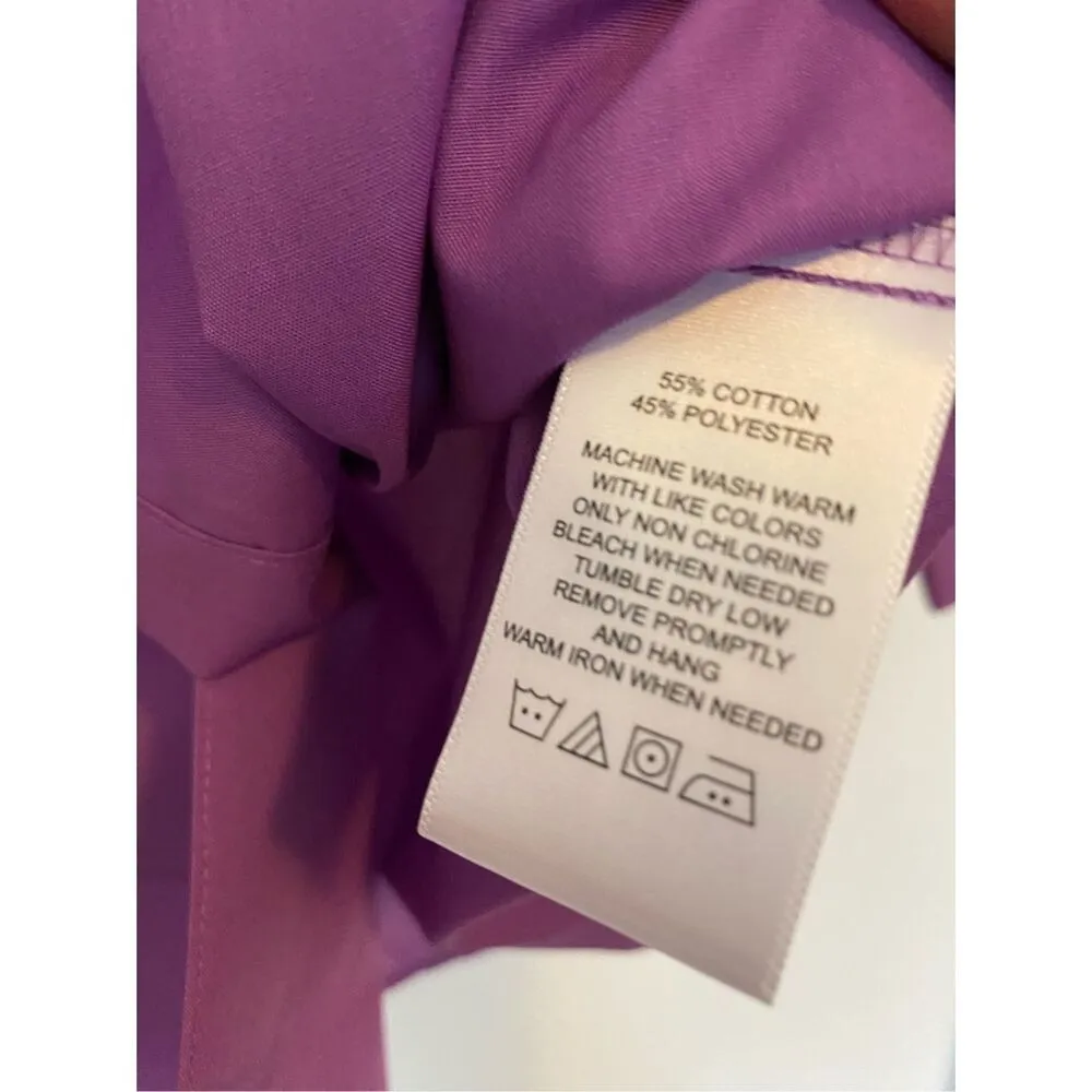 FOXCROFT For Appleseed’s Wrinkle  free 3/4 Sleeve Button Down Shirt Sz 12 - Image 4