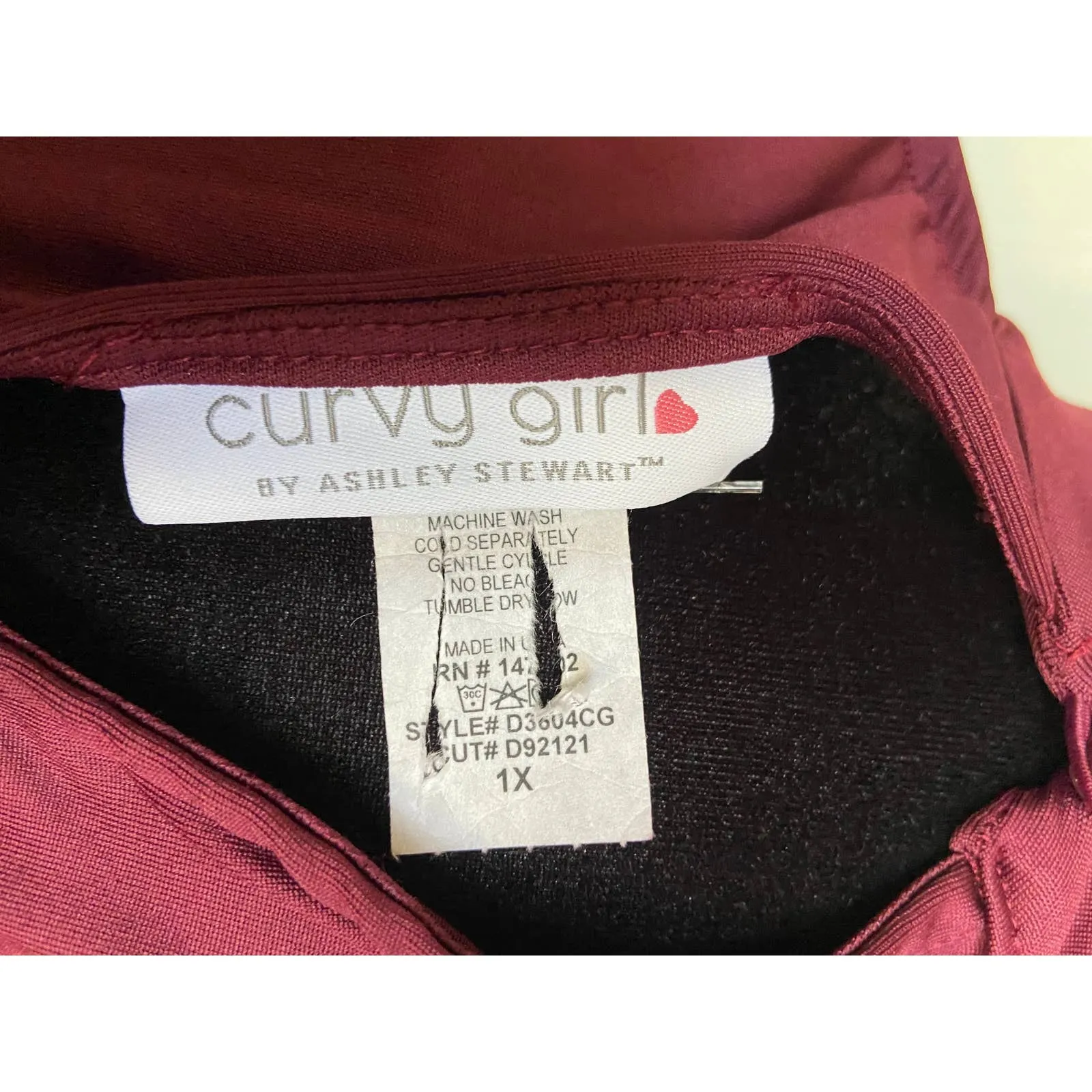 Ashley Stewart Womens‎ Dress Size 1X Curvy Girl The Hayley Wine Sexy Mesh NEW - Image 7