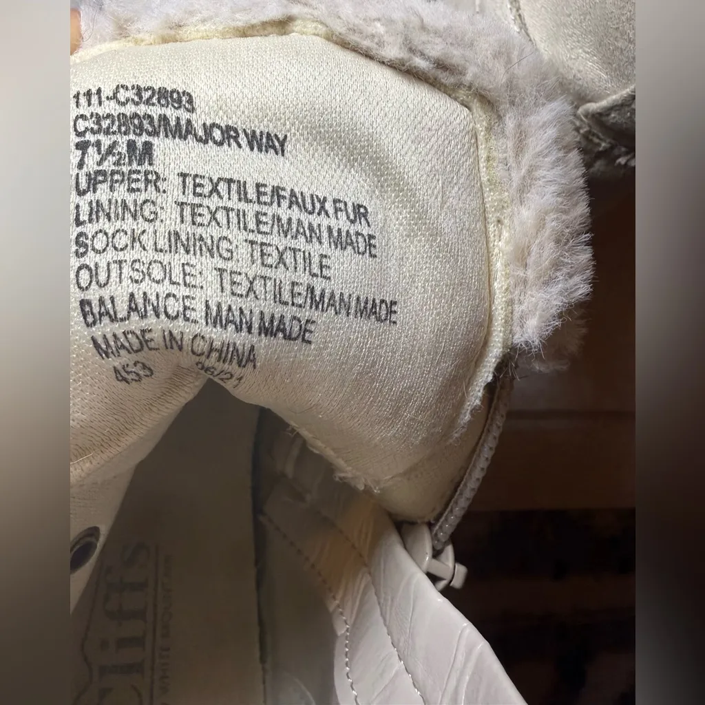 Cliffs by White Mountain Major Way Combat Boots Winter White Fur Trim Size 7.5 - Image 9