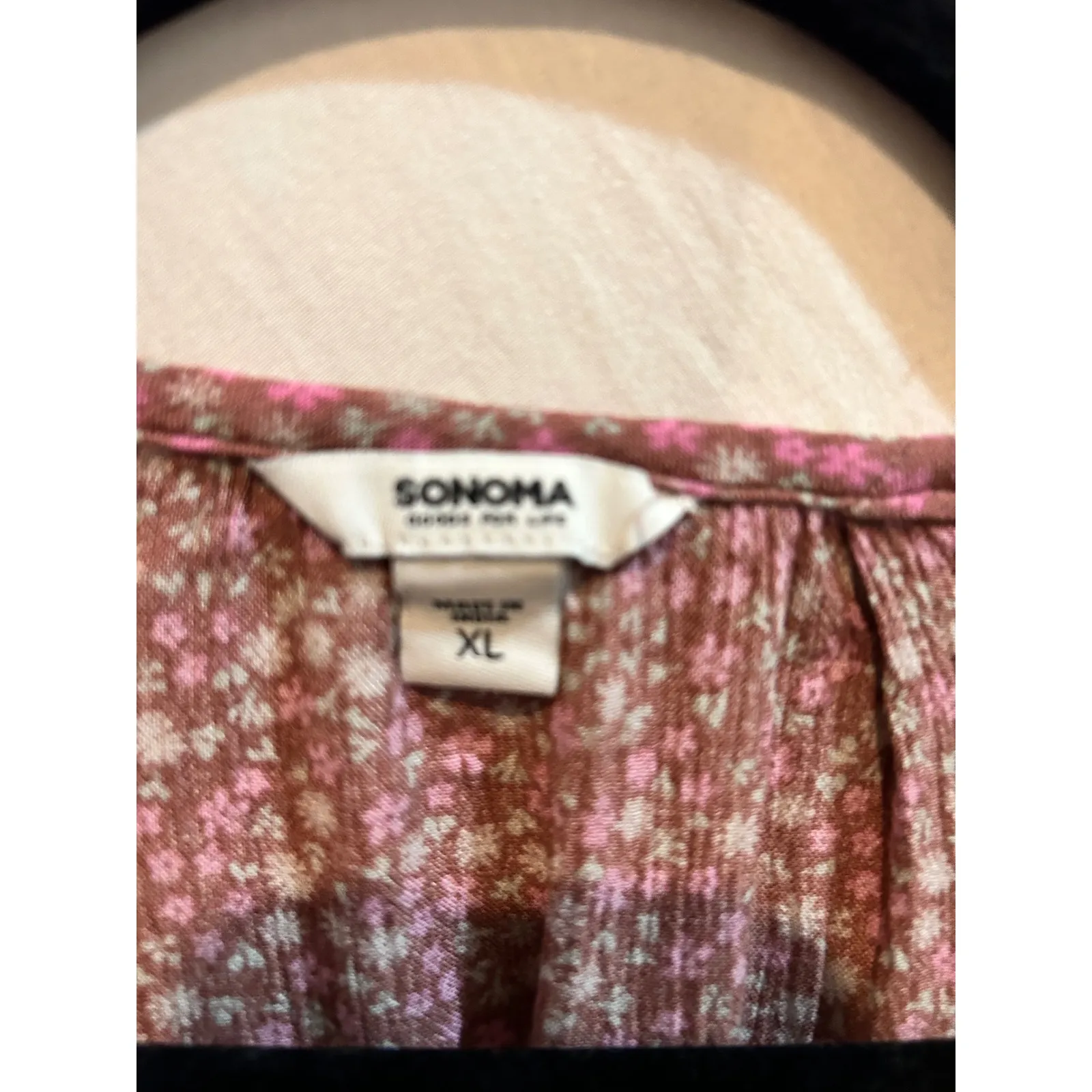 Sonoma Women's XL Floral Print Long Sleeve Blouse Top Casual - Image 2