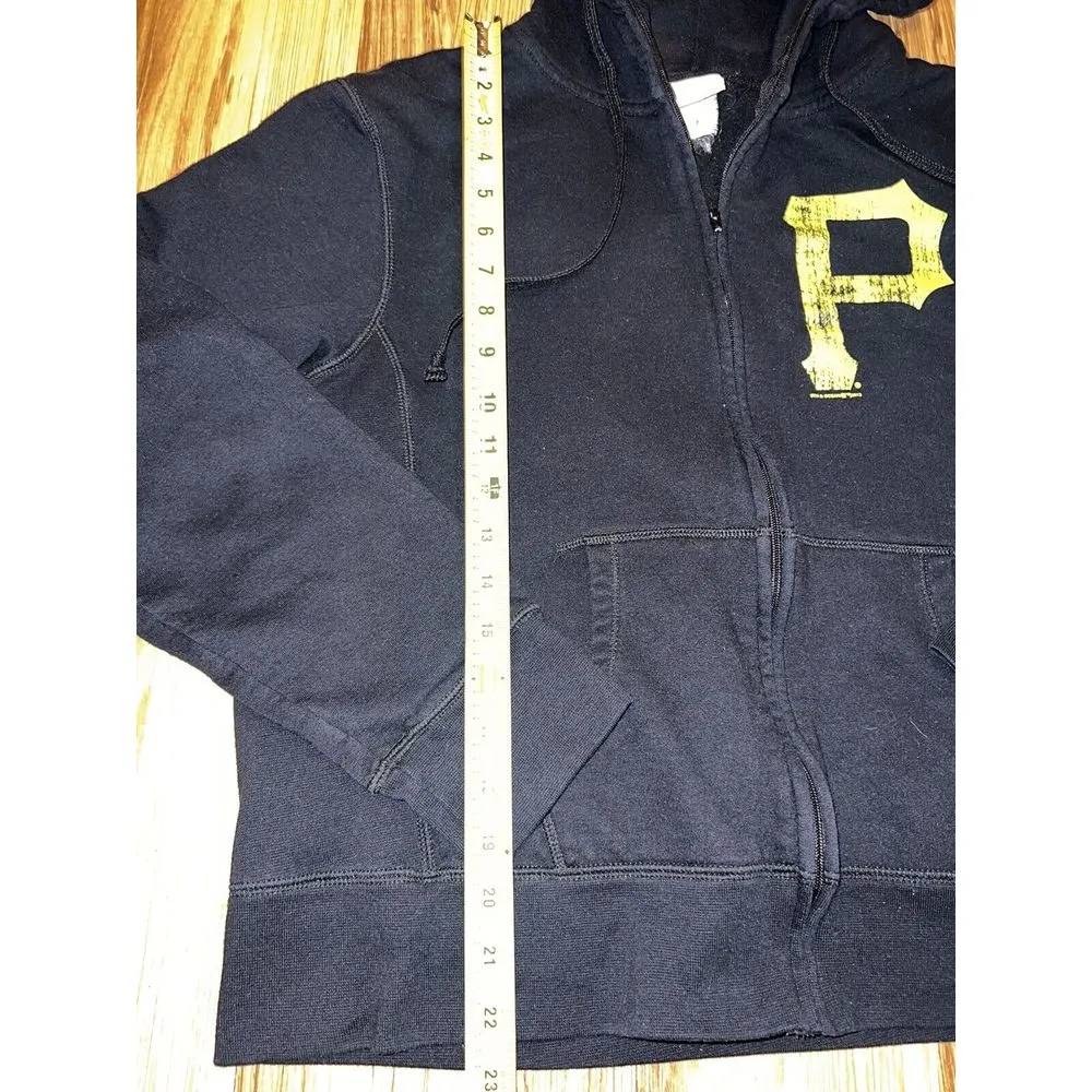 Pittsburgh Pirates 5th & Ocean MLB Genuine Merchandise Zip Up Hoodie Women's‎ Black Size undefined - Image 4
