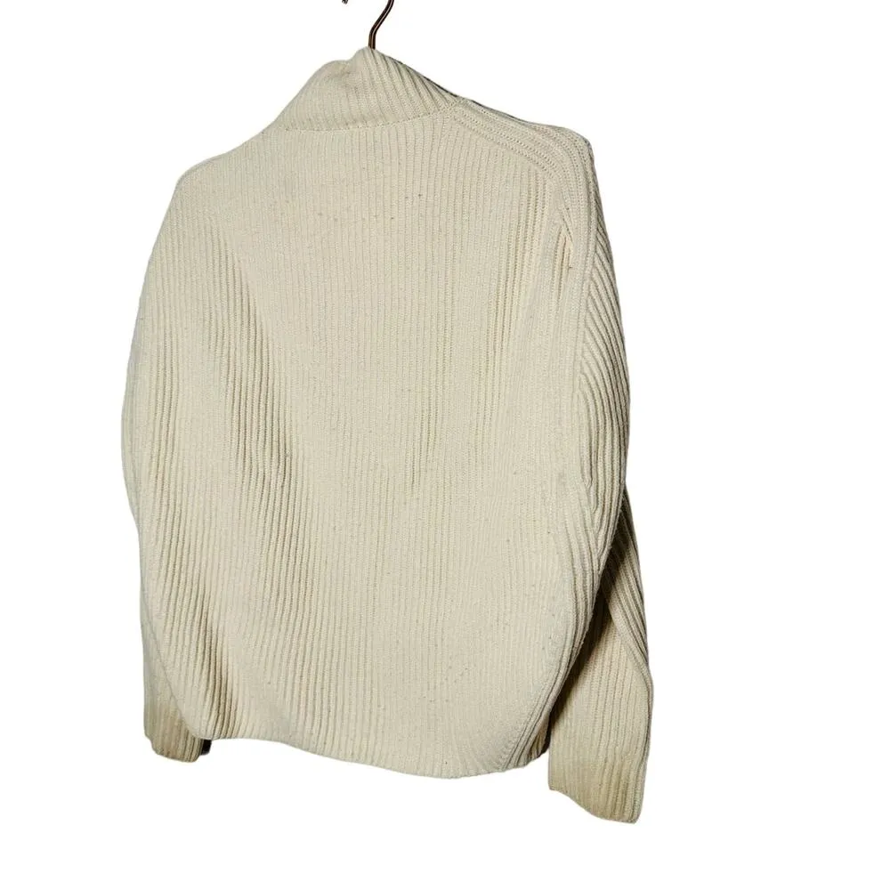 Nina Ricci White Cream Ribbed Turtleneck Wool Cashmere Blend Sweater Size XS - Image 3