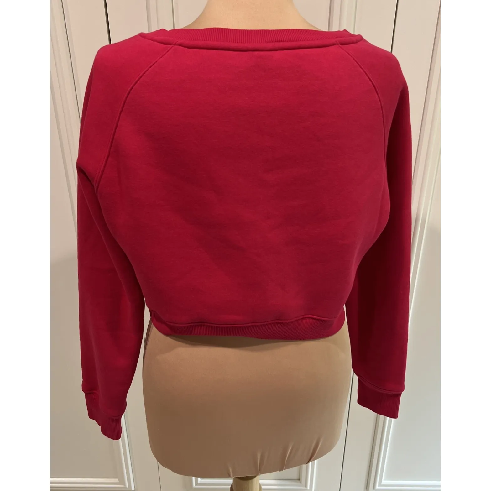 Balance Athletica Essence Cropped Crewneck Sweatshirt‎ Fuchsia Pink - Image 4