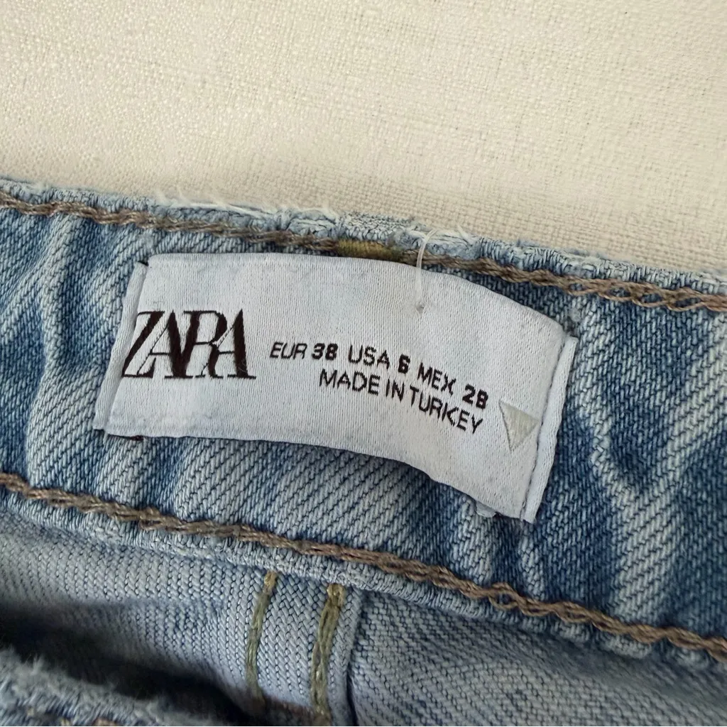 ZARA  split hem straight leg jeans - Image 3