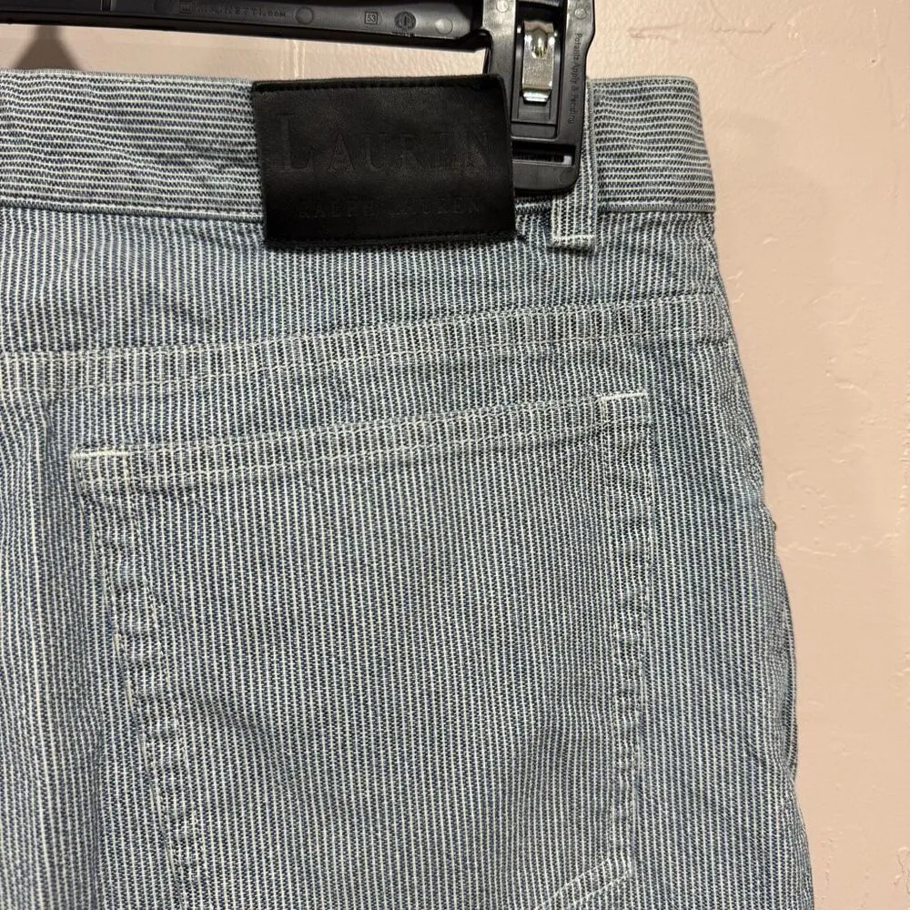 Lauren Ralph Lauren size 12 railroad pinstriped denim jeans - Image 6