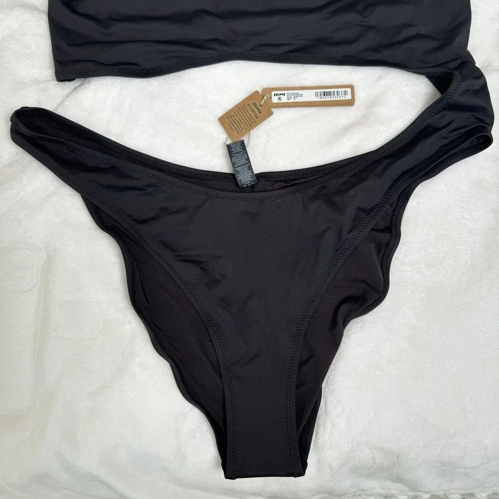 SKIMS Swim Strapless Monokini One Piece Removable Straps Black Onyx 2X Plus NWT - Image 2