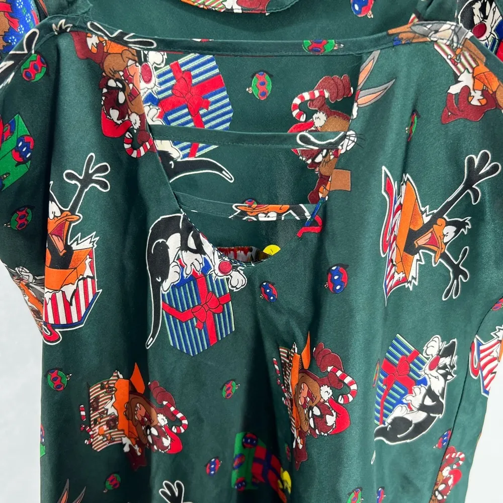 Looney Tunes vintage Christmas sleep slip dress silky tweety S PJs presents 90s - Image 5