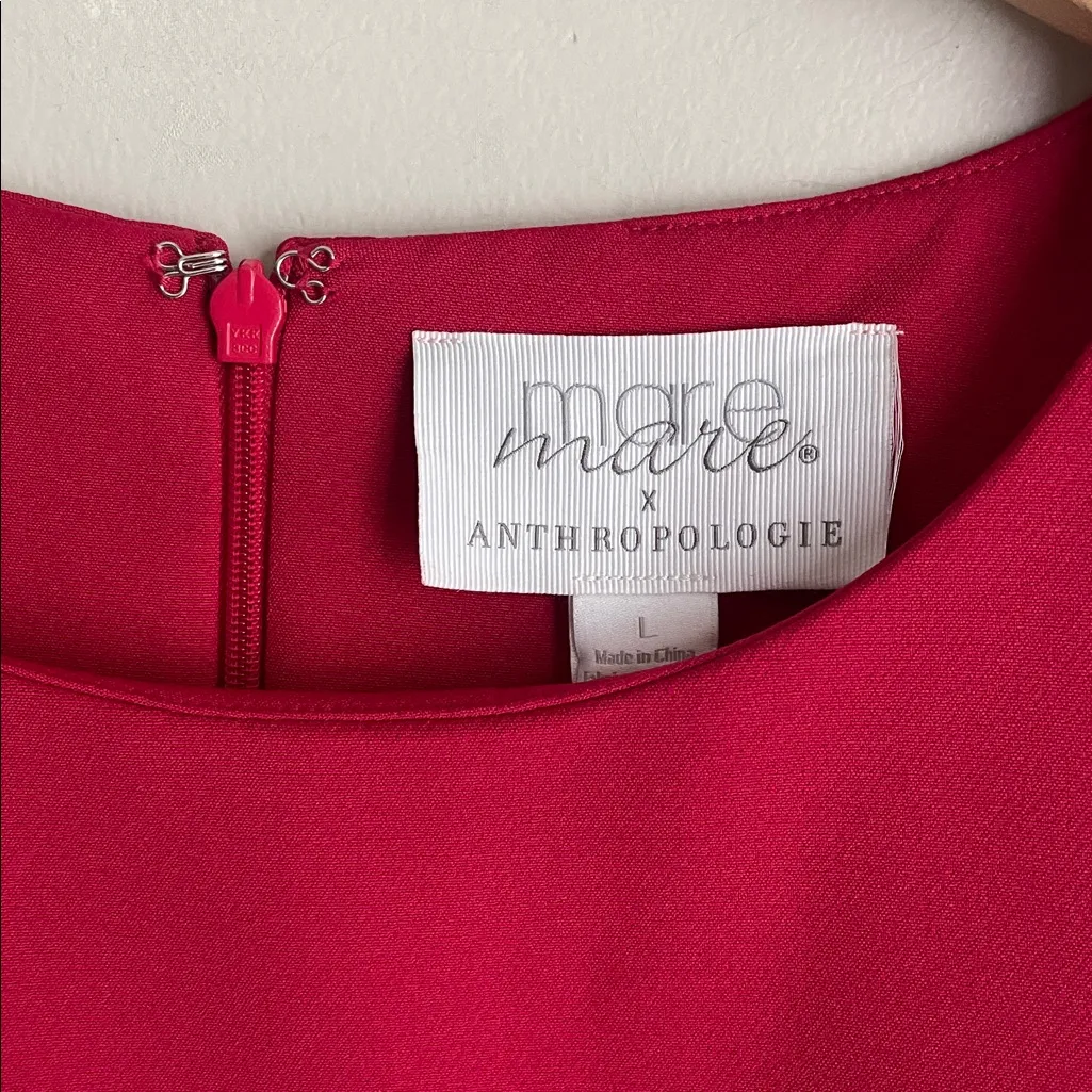 Anthropologie MARE MARE Cut-out Shift Dress Red - Image 7