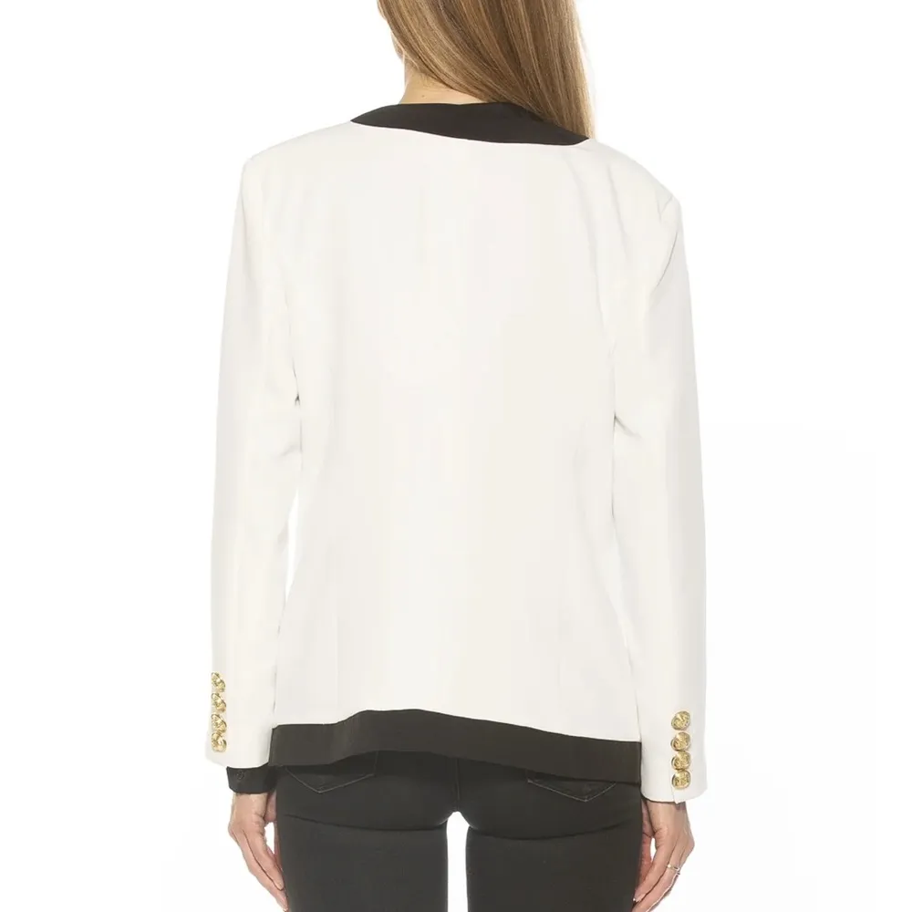 NWT Alexia admor emele blazer ivory black Sz m - Image 3