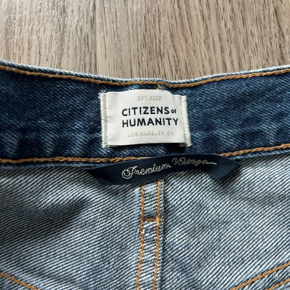 Citizens of Humanity Marlow Vintage Denim Shorts Button Fly in Allora Size 32 - Image 6