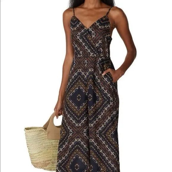 Nicholas Linen Jumpsuit Size 8 Black - Image 2