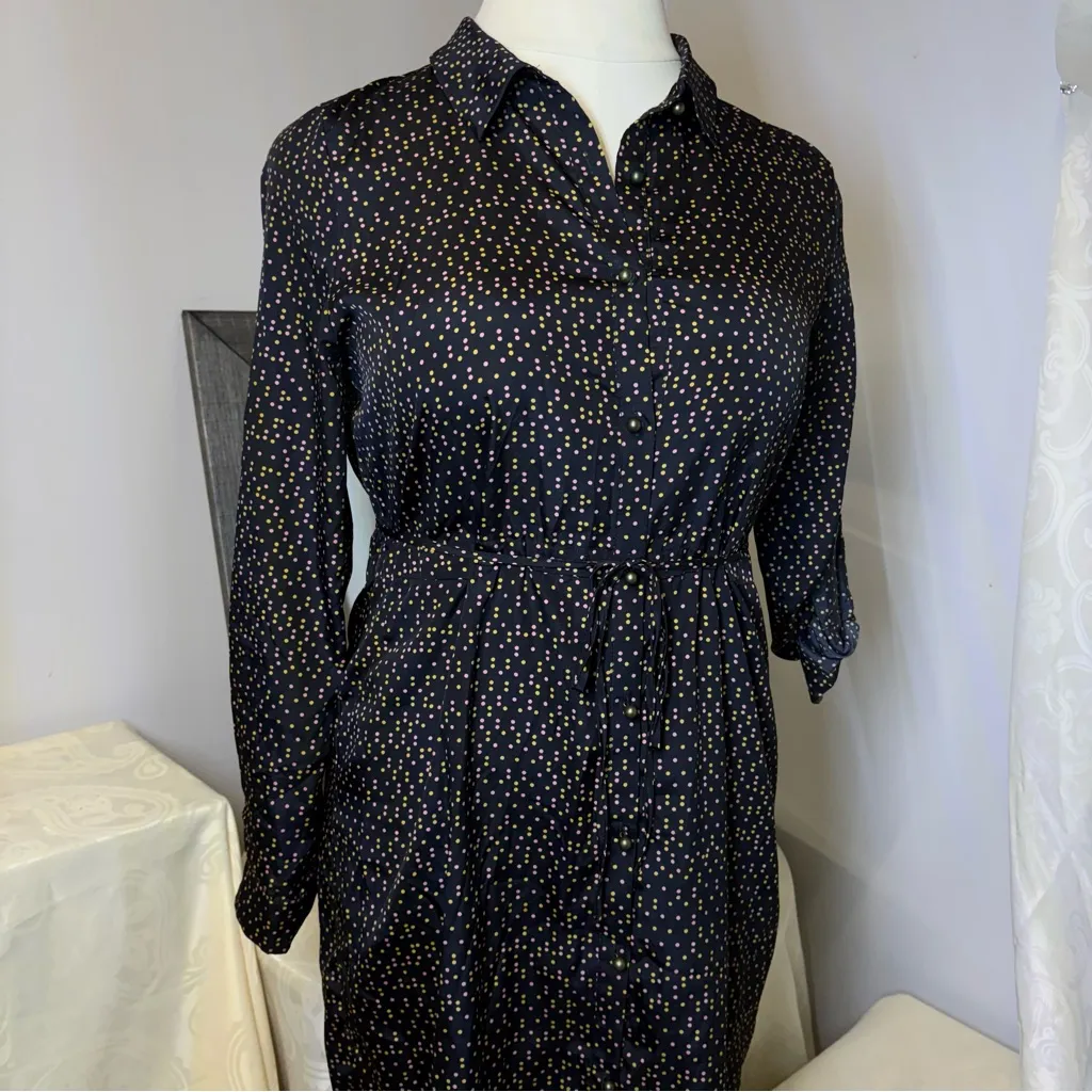 Maison Jules Black and Gold Long Sleeve button down Dress - Image 6