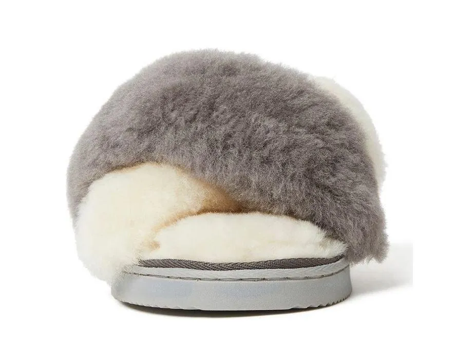 Fireside by Dearfoams New Castle Genuine Shearling Band Slide Slipper - Image 5