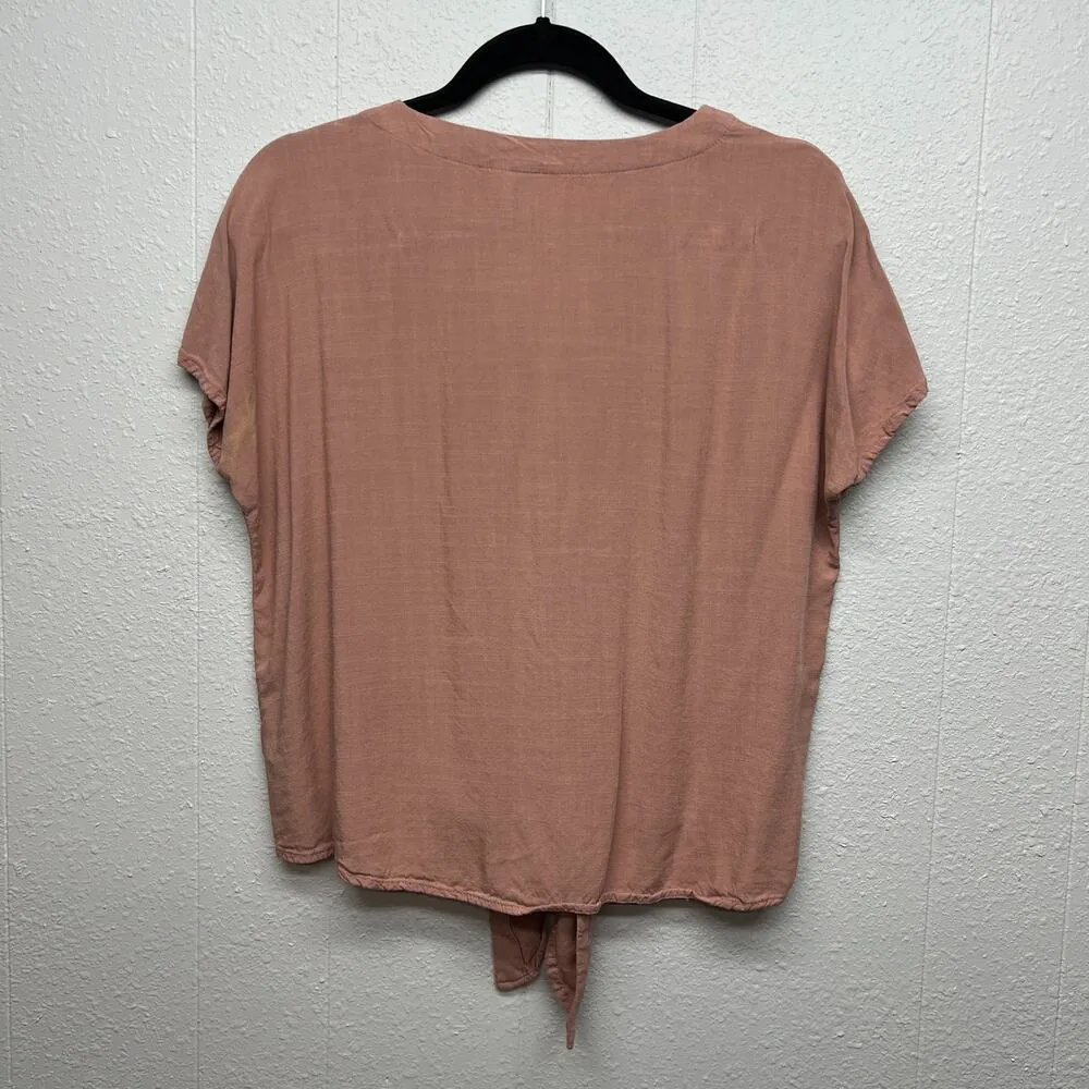 Universal Thread Tie Front Womens Relaxed Crop Feminine Casual Womens Top Sz XS - Image 7