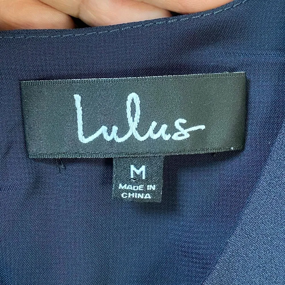 Lulus Sleeveless Lined Pale Dark Blue Dress - Image 5