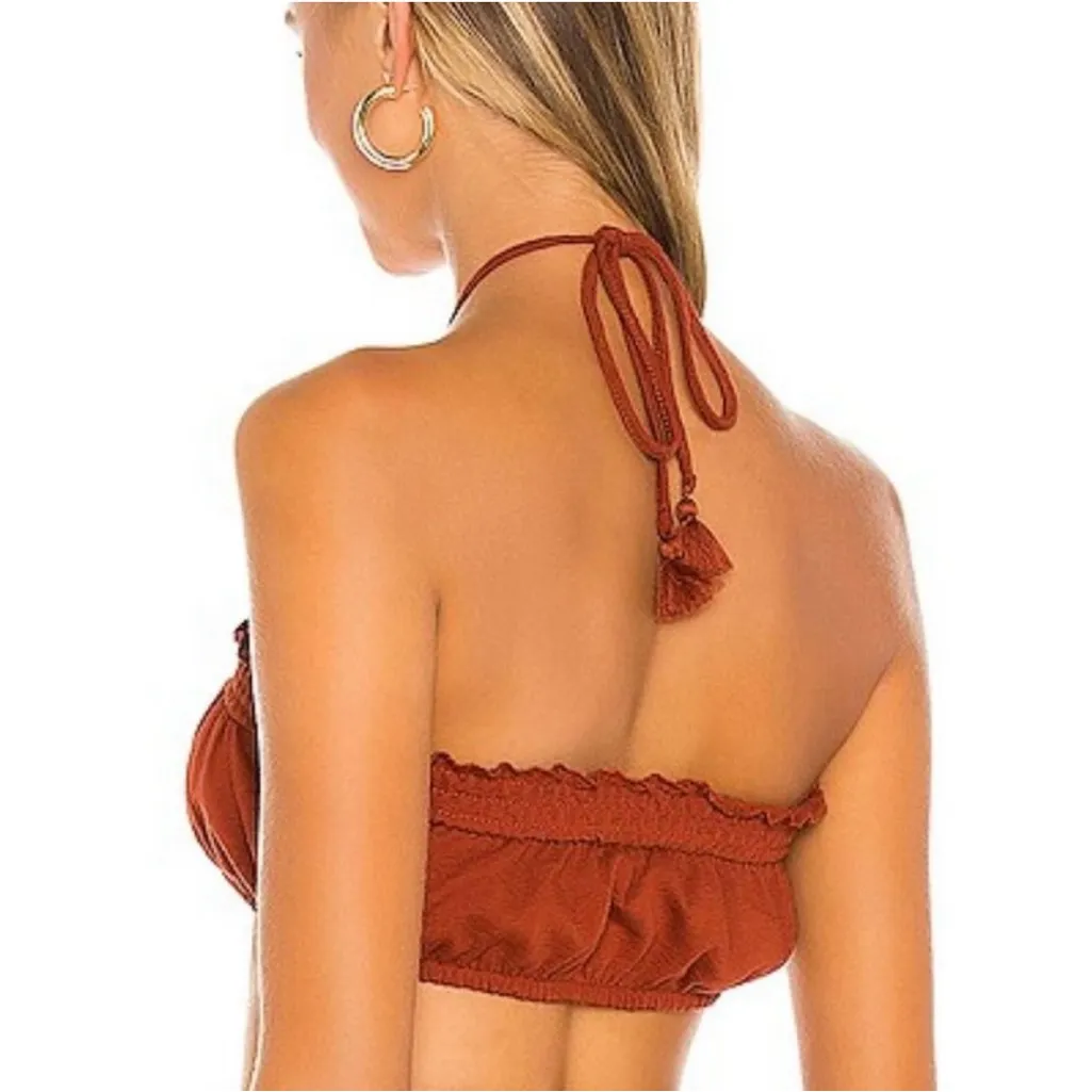 Free People Beach Don't‎ Kill My Vibe Bronzer Brown Halterneck Bandeau Top XS - Image 5