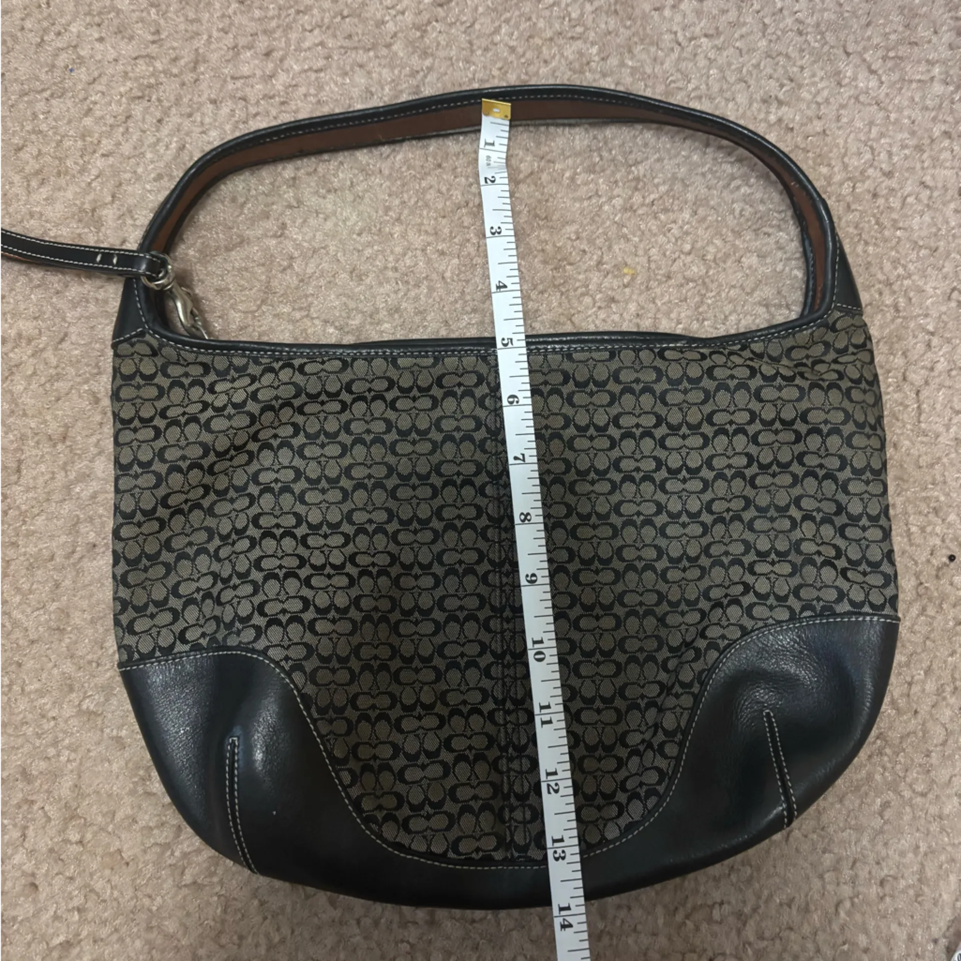 Vintage Signature Black Hobo Bag with signature C’s - Image 10