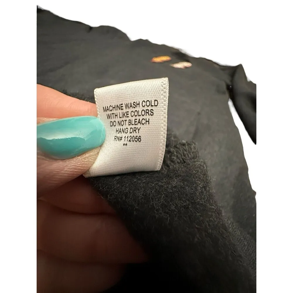 Judith March Medium Heather Black Lightning Bolt Soft Sweatshirt $165 MSRP #T9-1 - Image 9