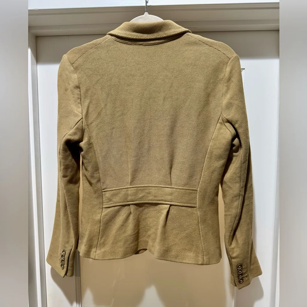 Ralph Lauren 100% Cotton Blazer Jacket Size 6 Tan Button Front Equestrian Style - Image 8