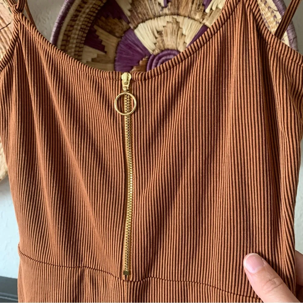 michael costello x revolve myla tan stripe bodysuit/romper - Image 5