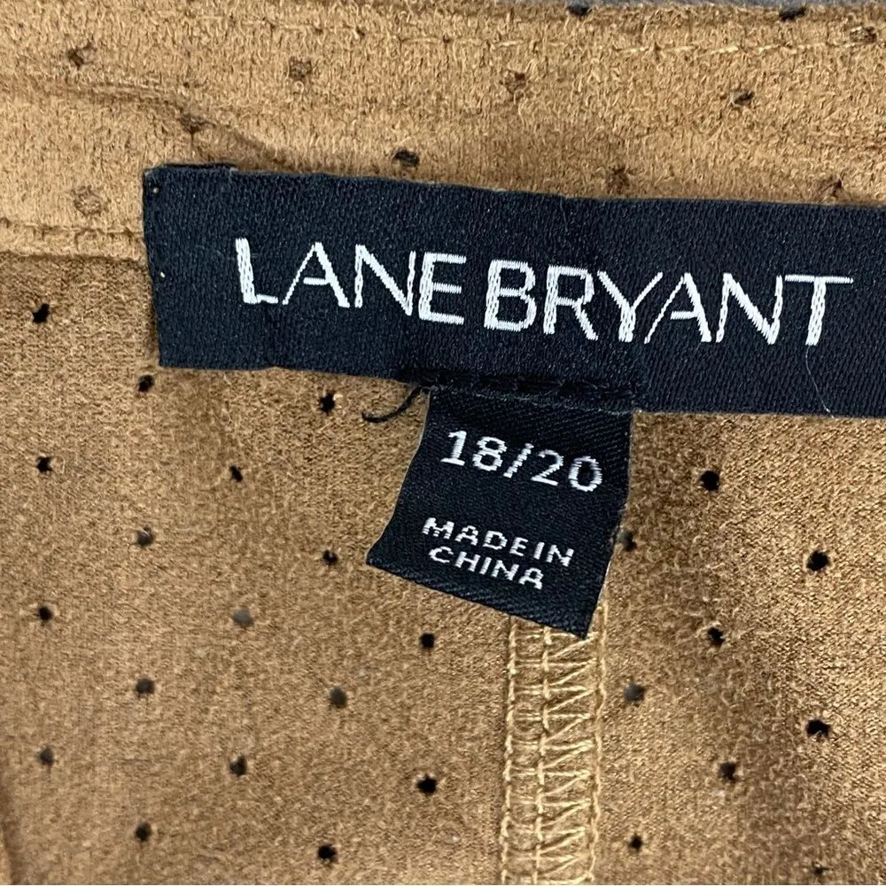 Lane‎ Bryant Perforated Microfiber V Neck Short Sleeve Shirt Tan 18 20 - Image 8