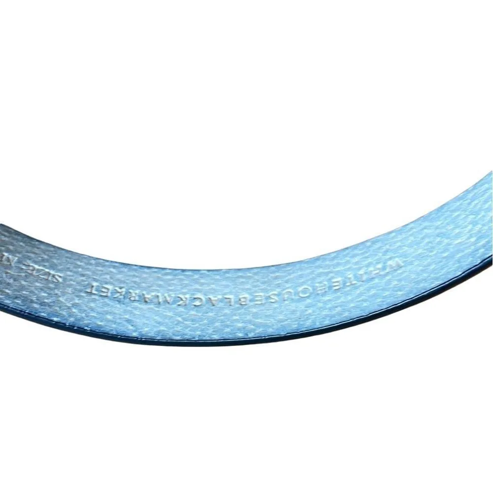 White House Black Market Black and gold tone leather belt medium - Image 3