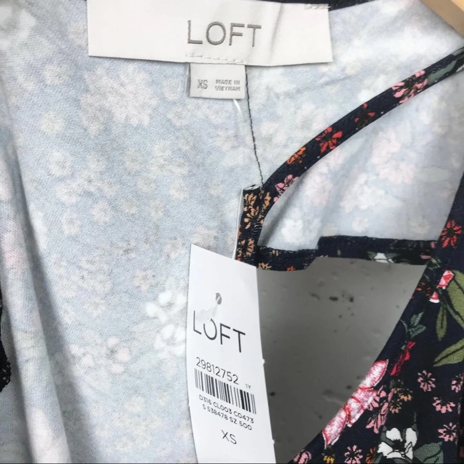 Ann Taylor LOFT Womens Garden Ruffle Sleeveless Swing Dress Navy Size XS - Image 3