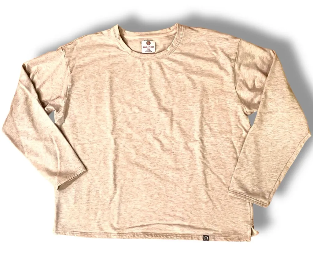 Marleylilly Long Sleeve Light Sweatshirt Womens Size 2XL Tan Heather Crewneck - Image 1