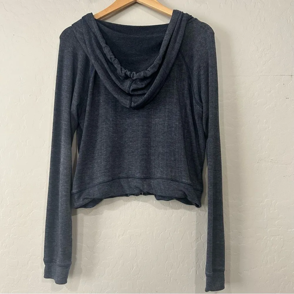 Abercrombie & Fitch Blue Zip Up Hoodie Soft Lightweight Medium Womens Normcore - Image 5