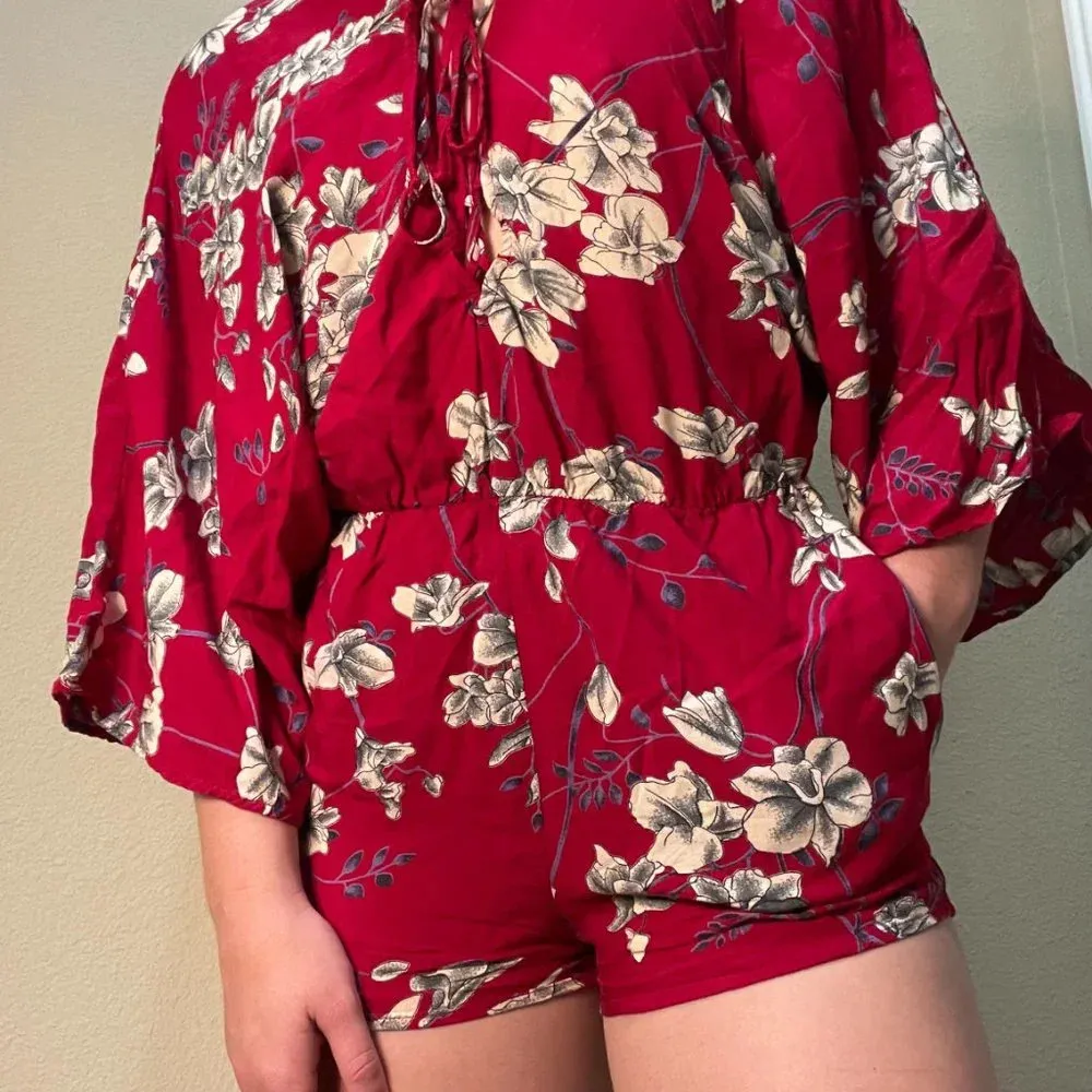 COTTON CANDY Lace Up Romper - Image 3