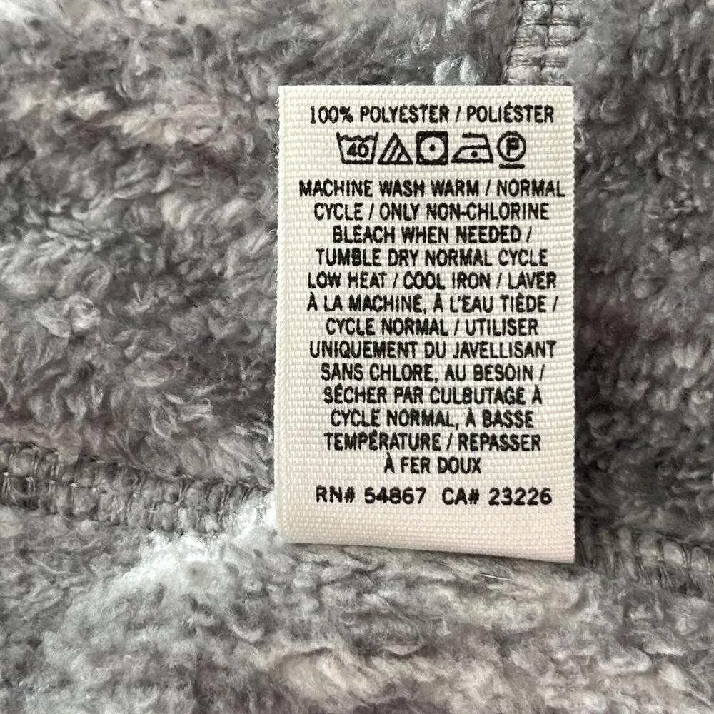 Victoria Secret PINK Reversible Fleece Hooded Belted Robe Black White Size XS - Image 8