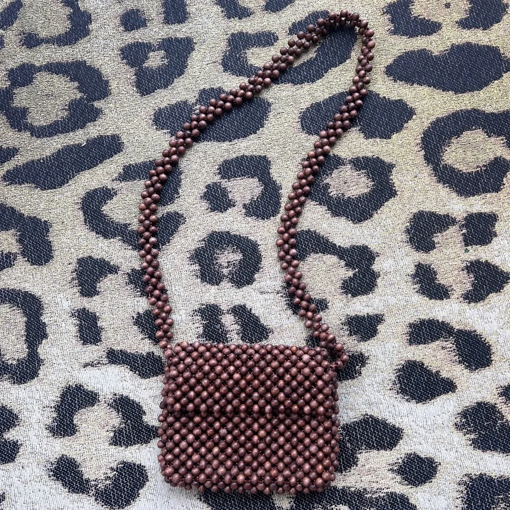 Boho Brown Beaded bag - Image 8