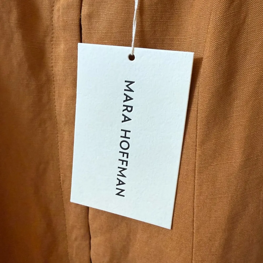 🆕 MARA HOFFMAN Phaedra Linen Maxi Dress Khaki Sz 0 - Image 10