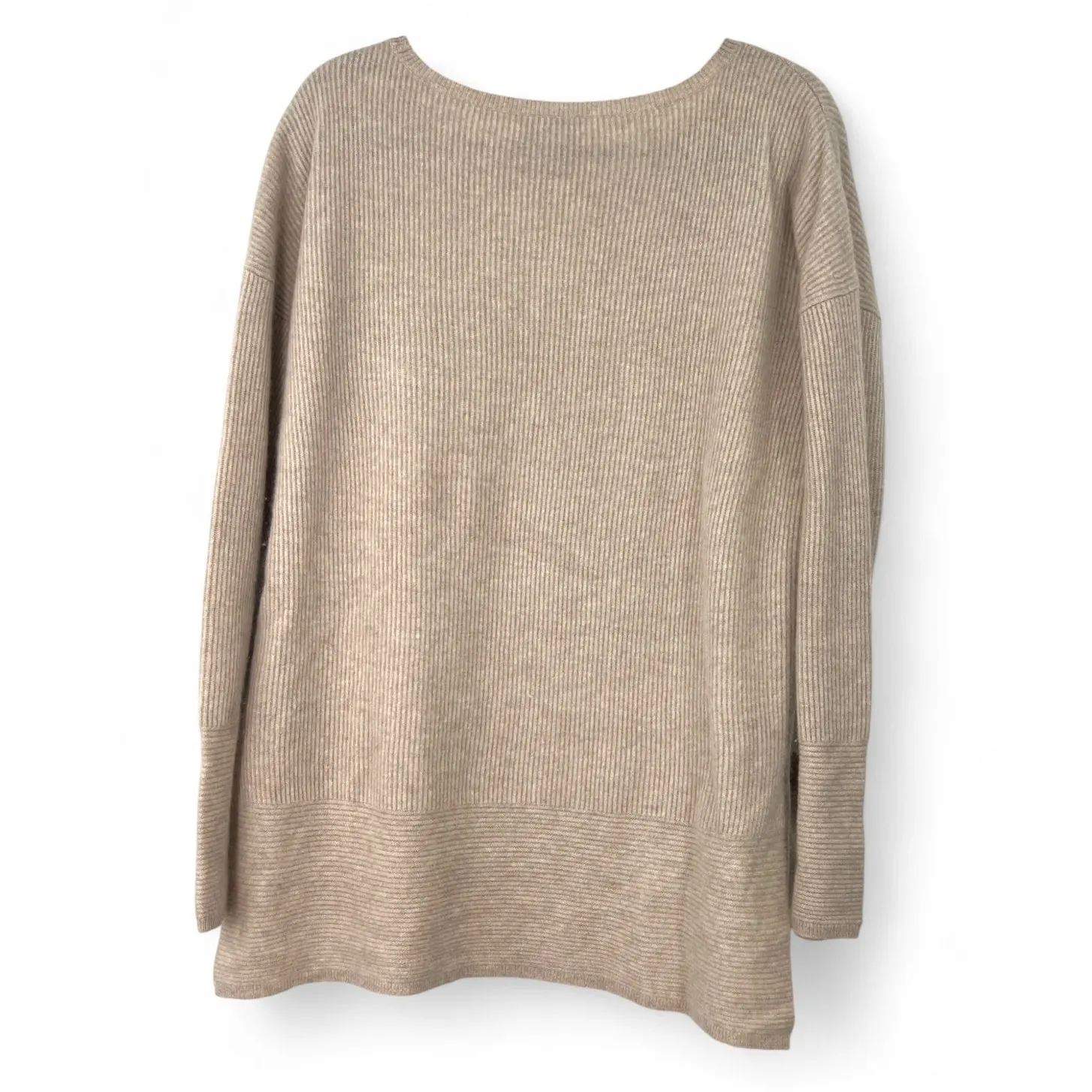 SAKS Fifth Avenue | M| Knit Sweater Pullover Pure 100% Cashmere Ribbed Womens - Image 3