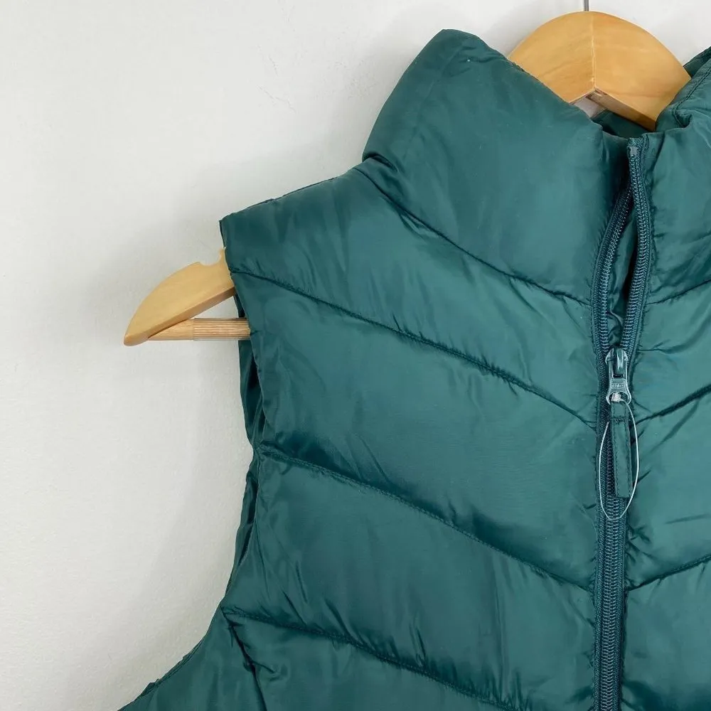 SO Authentic Dark Green Zipper Front Puffer Vest M - Image 2
