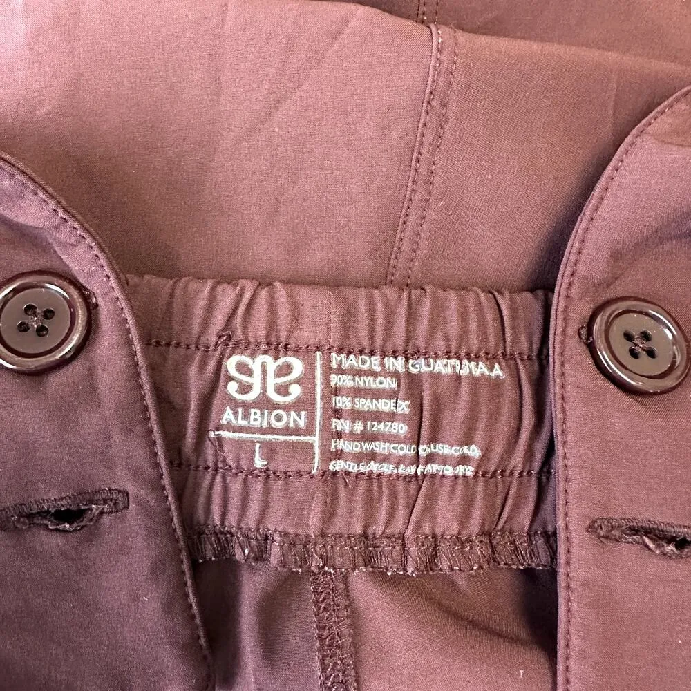 Albion Classic Overall Jumpsuit Jogger Tapered Leg Zip Hem Outdoor Wine Large - Image 3