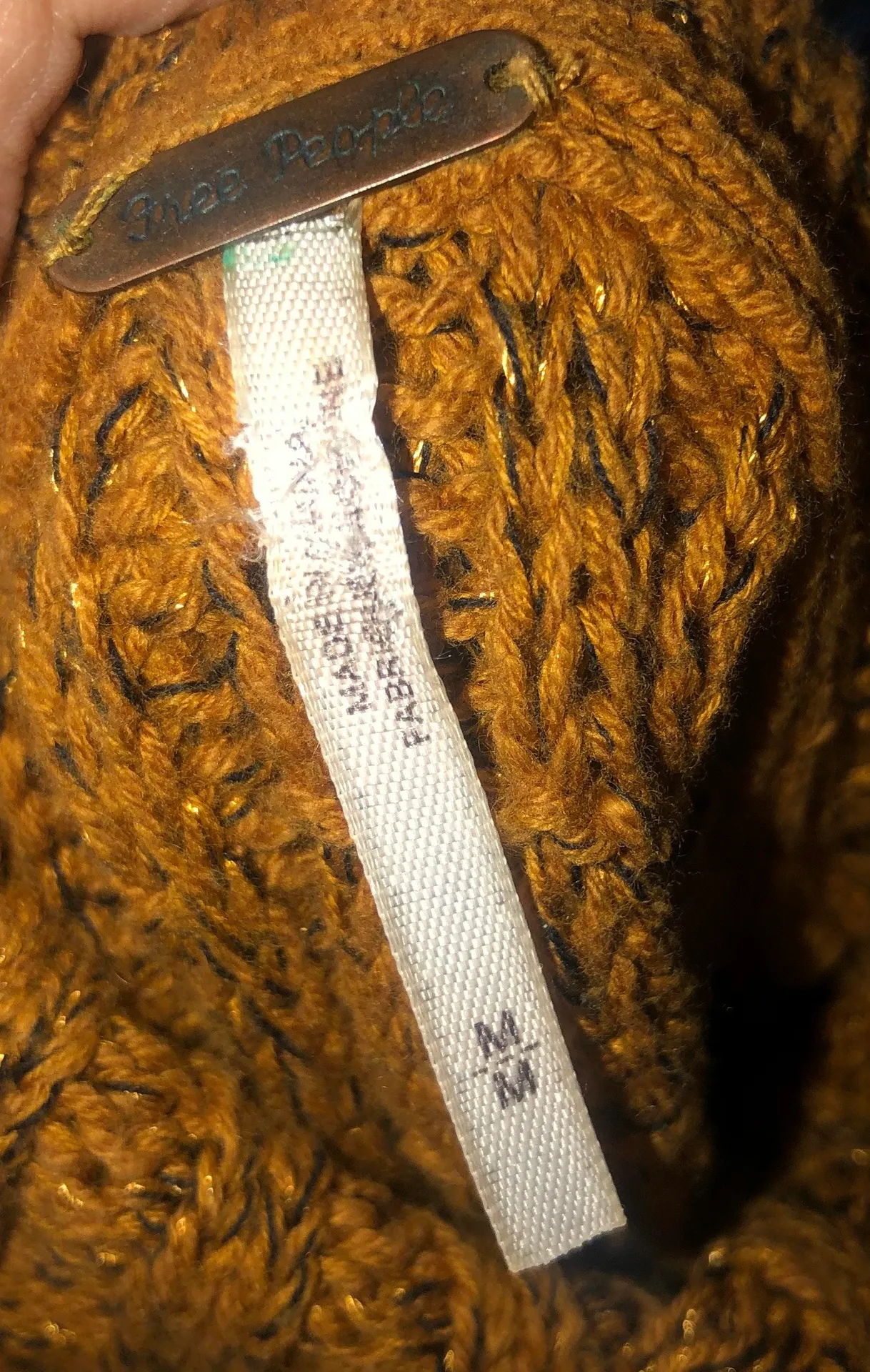 Free People Chunky Turtleneck Sweater Medium - Image 5