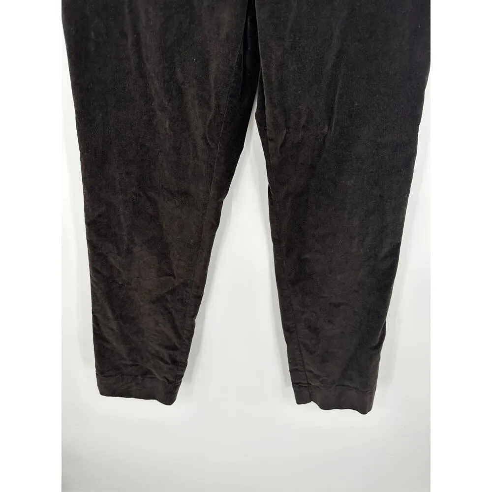 J. Jill Dark Brown Corduroy Cotton Blend Side Zip Pants Women's Size 12 - Image 4