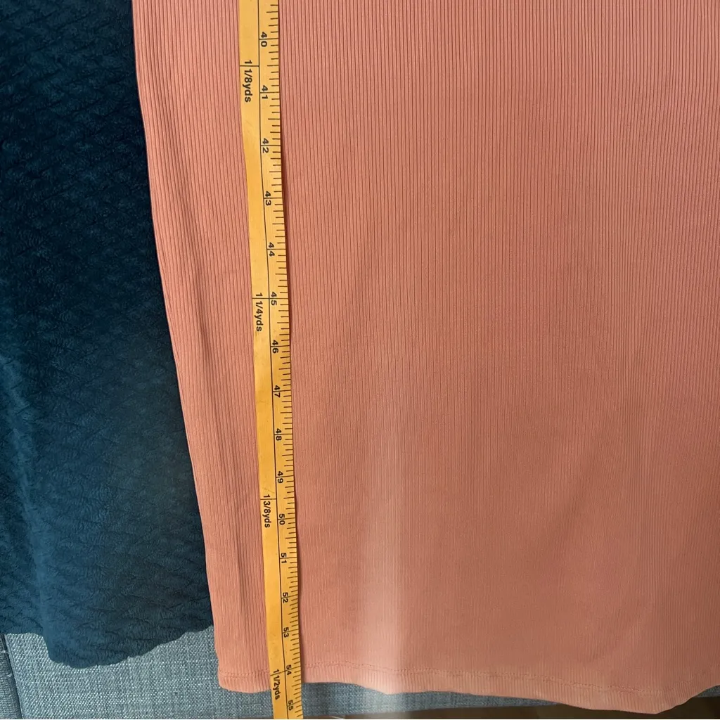 Haute Monde Blush Pink Stretch Ribbed Jersey Knit Side Slit Bodycon Maxi Dress‎ - Image 12