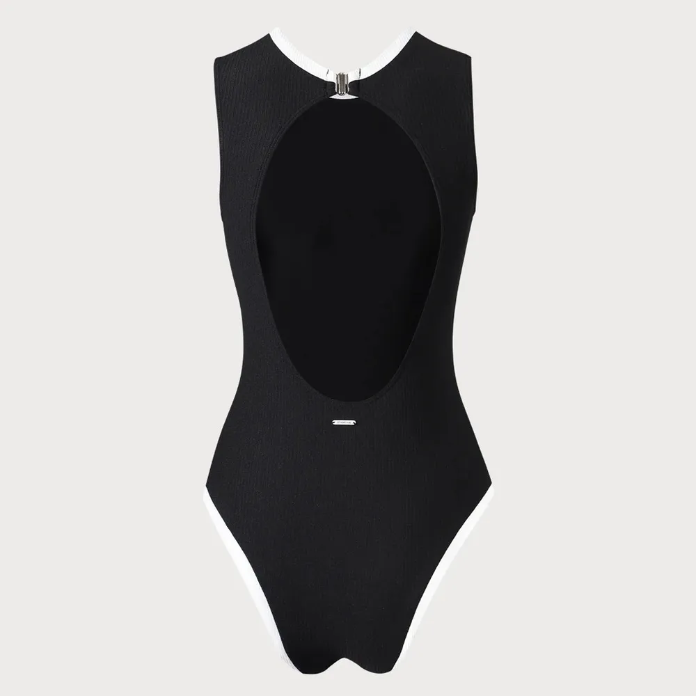 Berlook Contrast Round Neck Backless One - Image 6