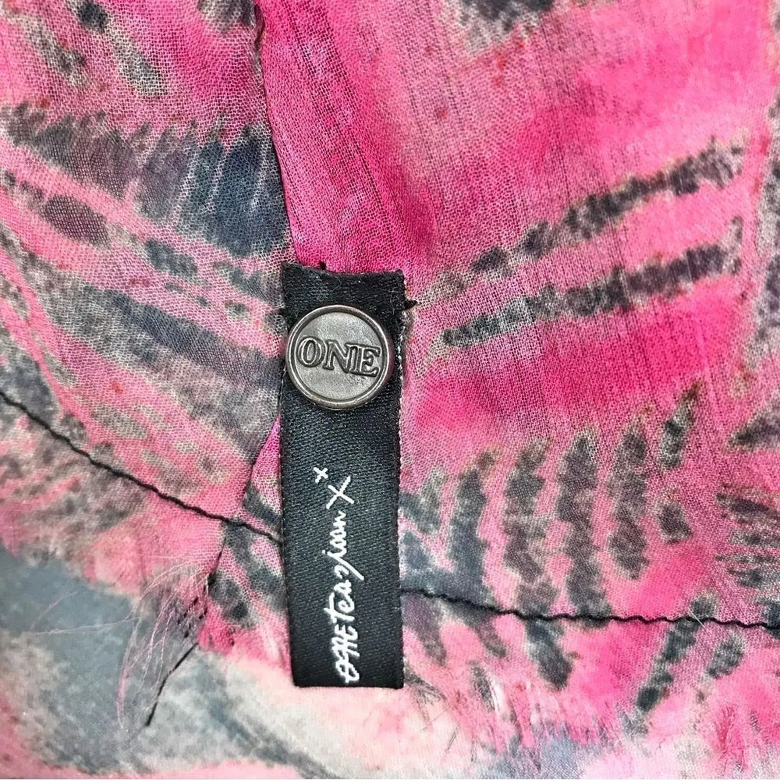 ONE TEASPOON Retro Airy Chiffon Hi Low Top XS Oversize Contemporary Preppy Boho - Image 12