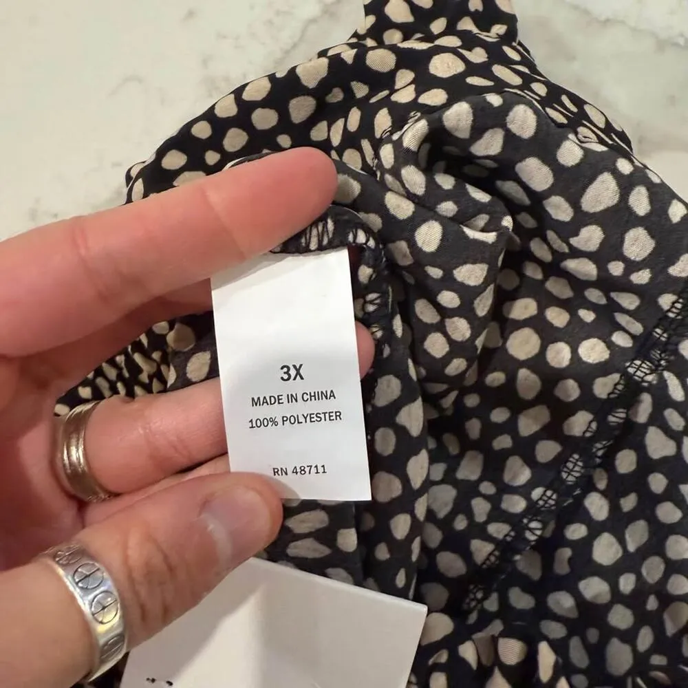 Ophelia Roe NWT Wide Leg PullOn Crop Pants Stone Pattern Womens Size 3X Mid Rise - Image 8