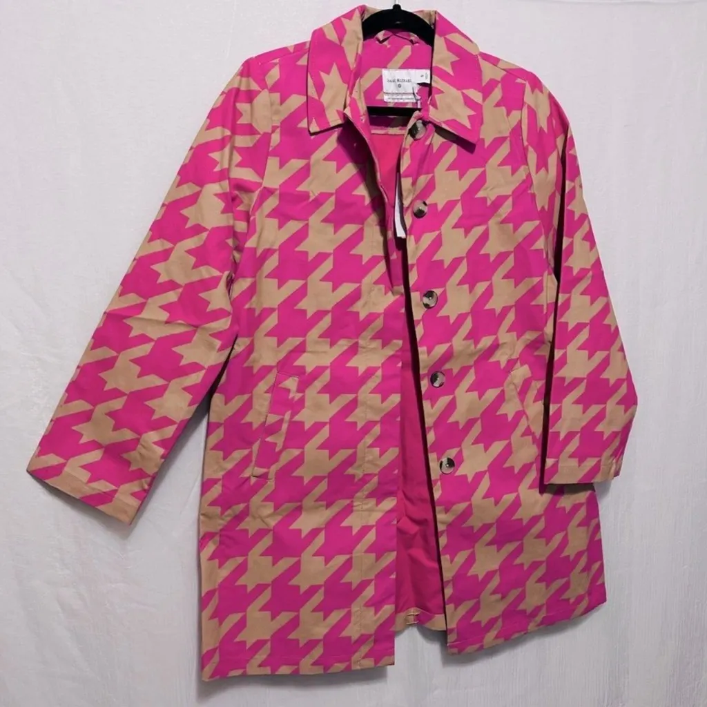 NWT Isaac Mizrahi Target Womens Jacket Pink Houndstooth Coat sz S NEW 20th anniv - Image 5